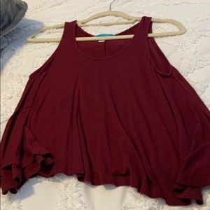 Burgandy Flowey top
